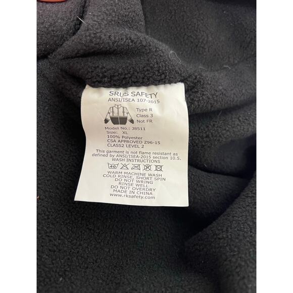 Men's ANSI Class 3 High Visibility Reflective Safety Jacket Orange/Black Size XL - Picture 13 of 16